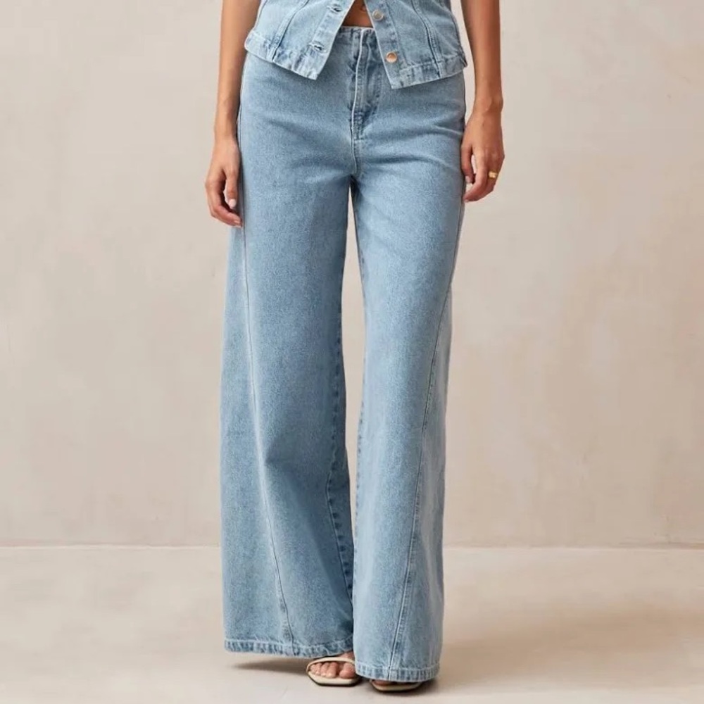 NWT Alohas Magda Denim Pants Jeans Light Blue Size Large